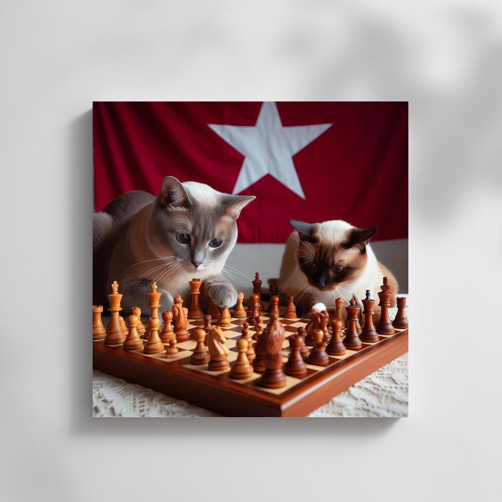 Burmese Cat and the Live Chess Battle
