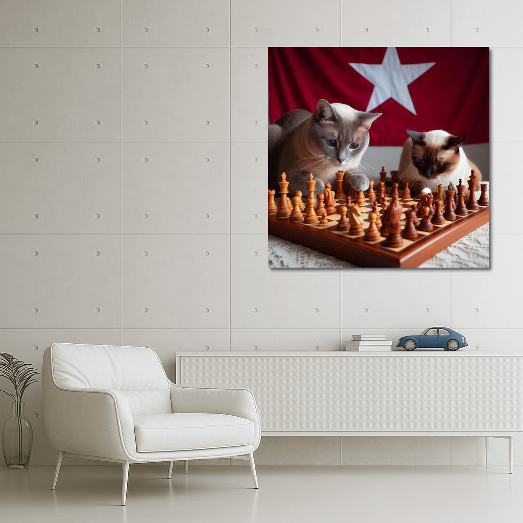 Burmese Cat and the Live Chess Battle