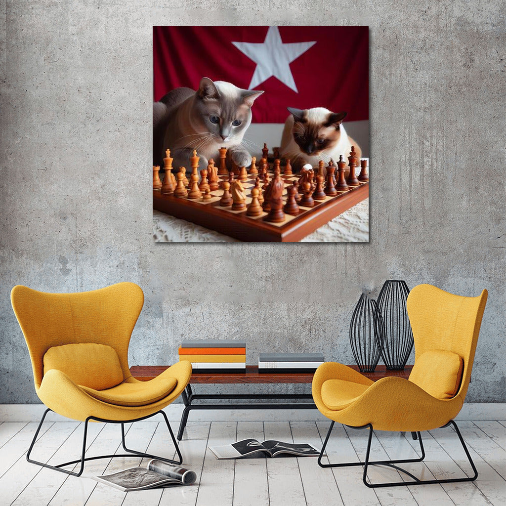 Burmese Cat and the Live Chess Battle