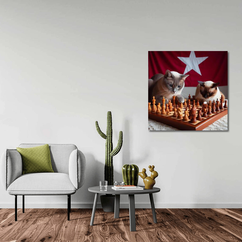 Burmese Cat and the Live Chess Battle