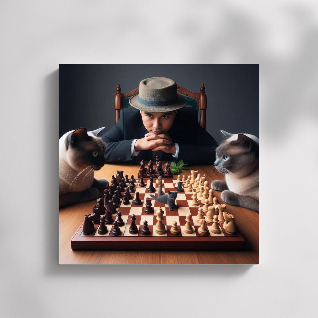 Chess Magic: Burmese Cat and Living Pieces