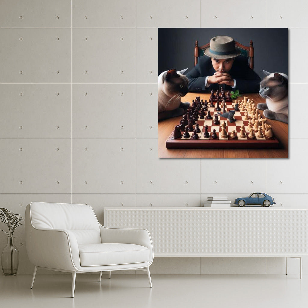 Chess Magic: Burmese Cat and Living Pieces