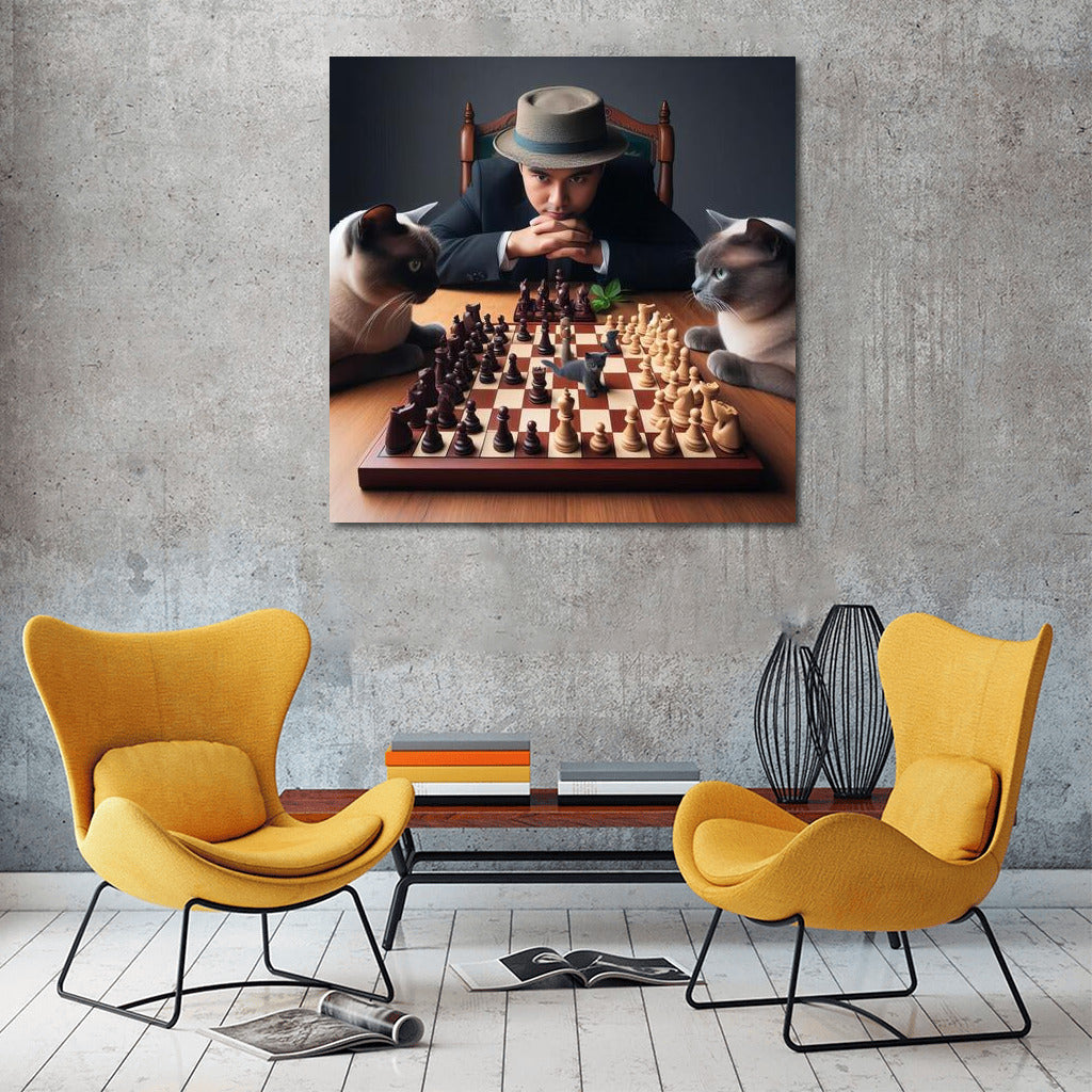 Chess Magic: Burmese Cat and Living Pieces