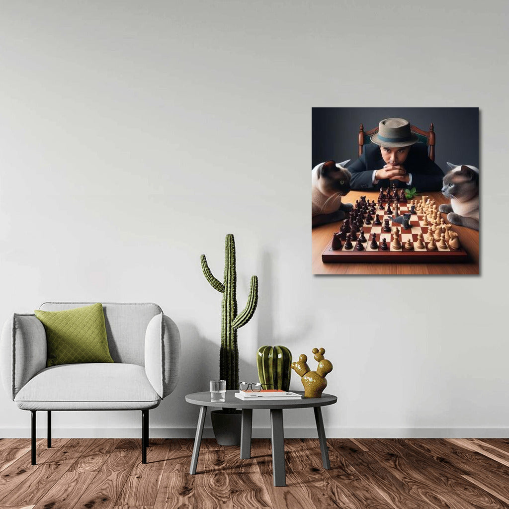 Chess Magic: Burmese Cat and Living Pieces