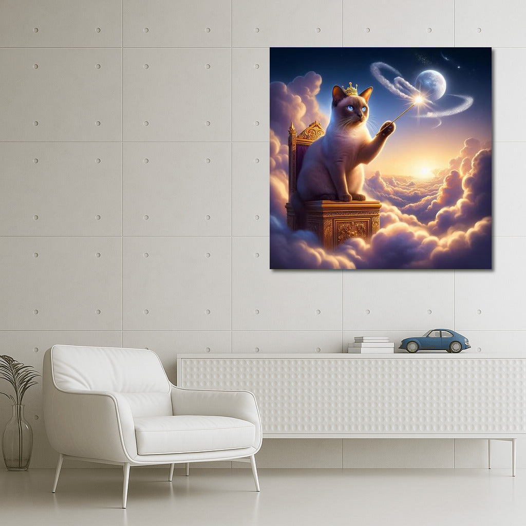 Burmese Cat on the Cloud Throne: The Weather Wizard