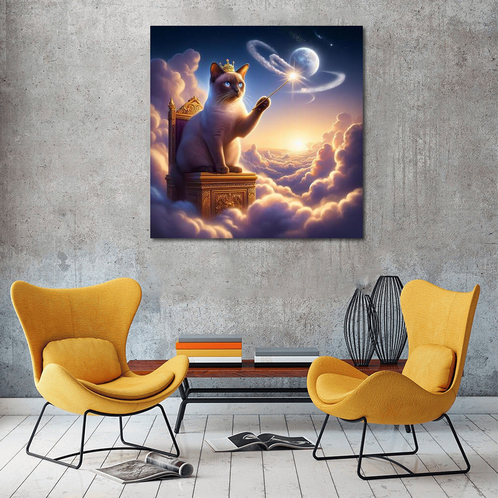 Burmese Cat on the Cloud Throne: The Weather Wizard