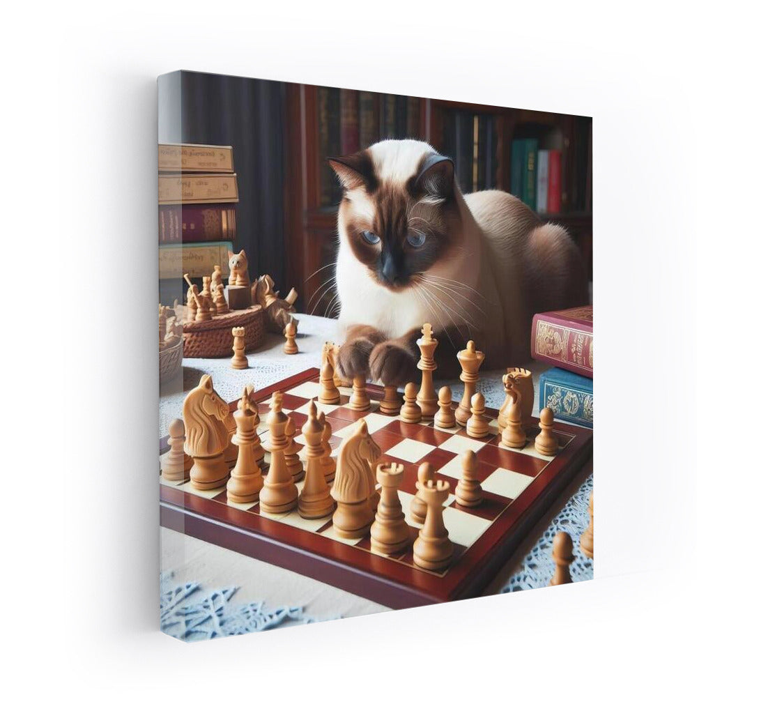 Burmese Cat and Living Chess Pieces: Magic on the Board