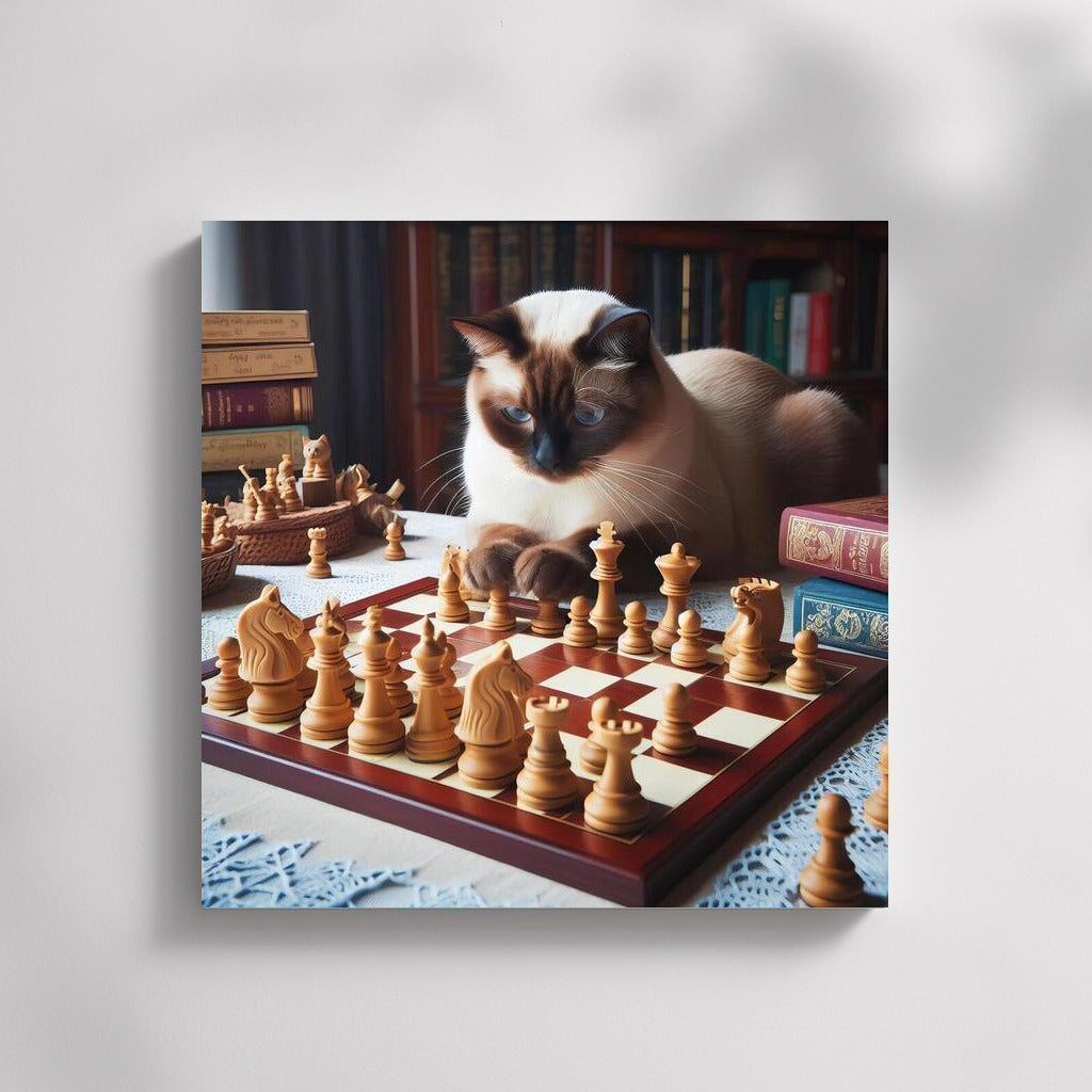 Burmese Cat and Living Chess Pieces: Magic on the Board