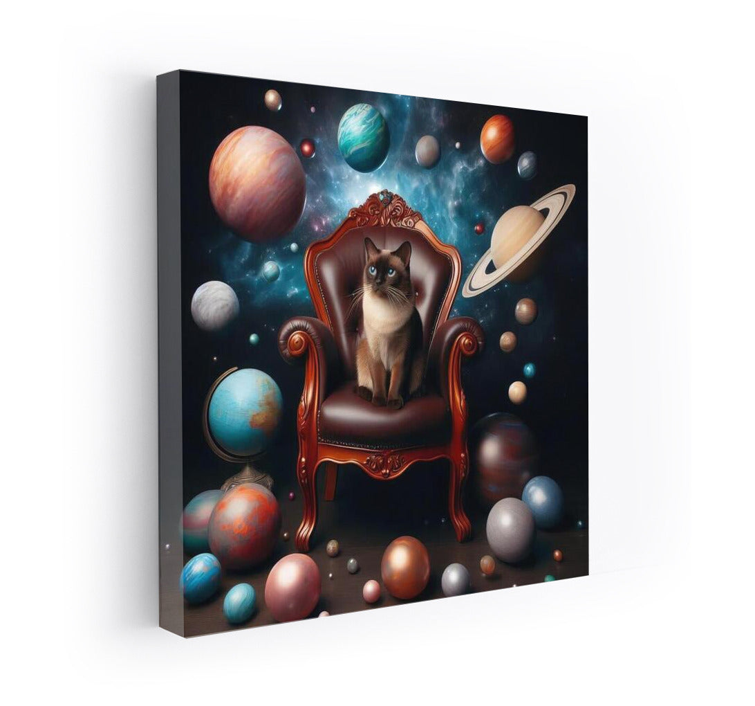 Galactic Overlord: Burmese Cat on the Throne at the Center of the Universe