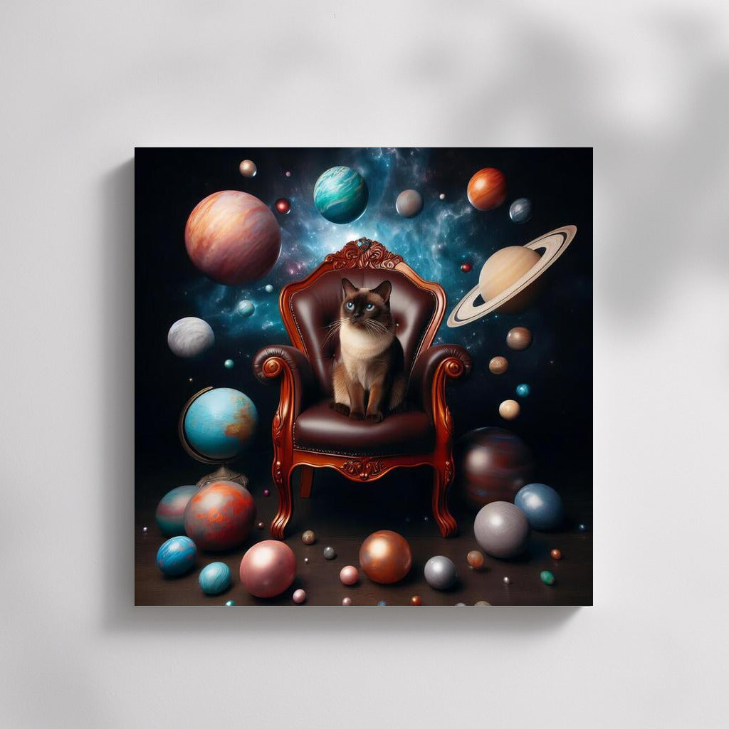 Galactic Overlord: Burmese Cat on the Throne at the Center of the Universe