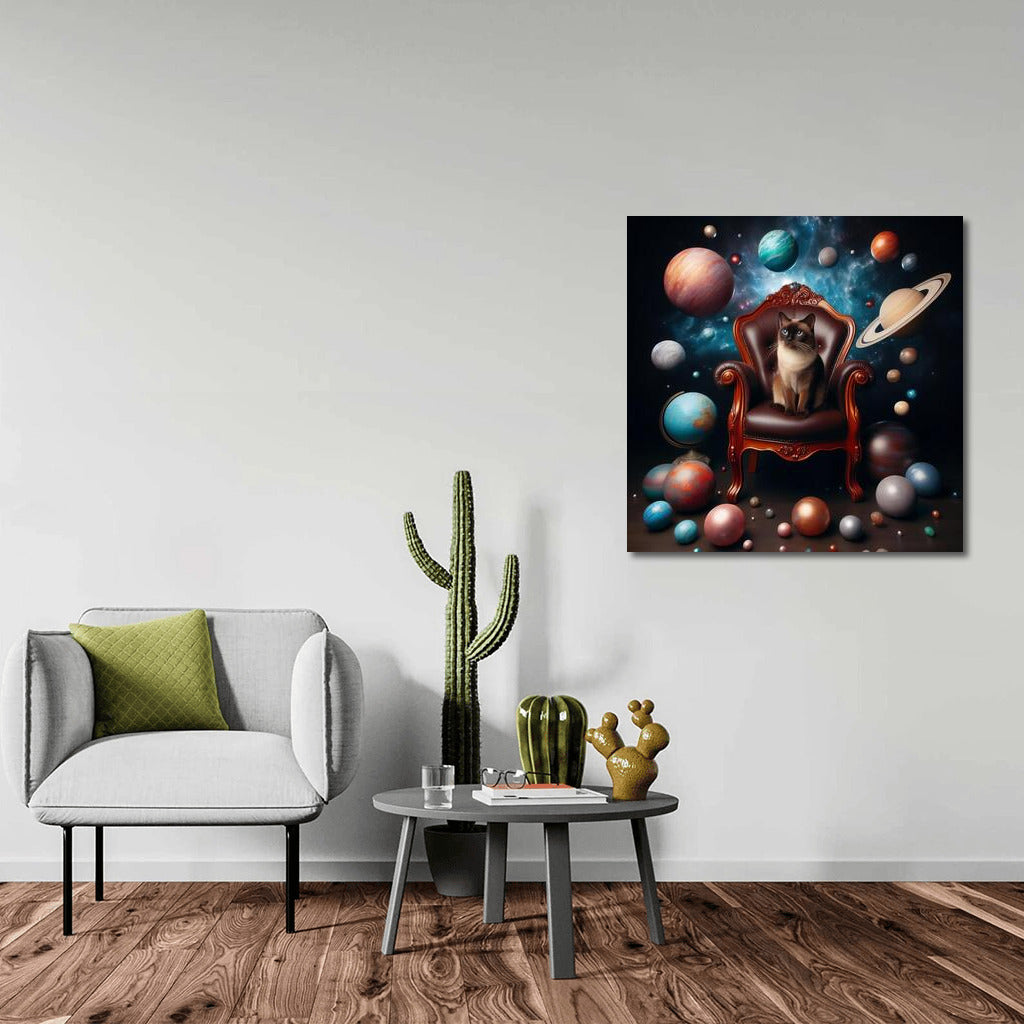 Galactic Overlord: Burmese Cat on the Throne at the Center of the Universe