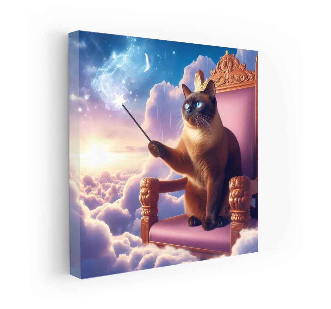 Burmese Cat Wizard on the Cloud Throne: Weather Control