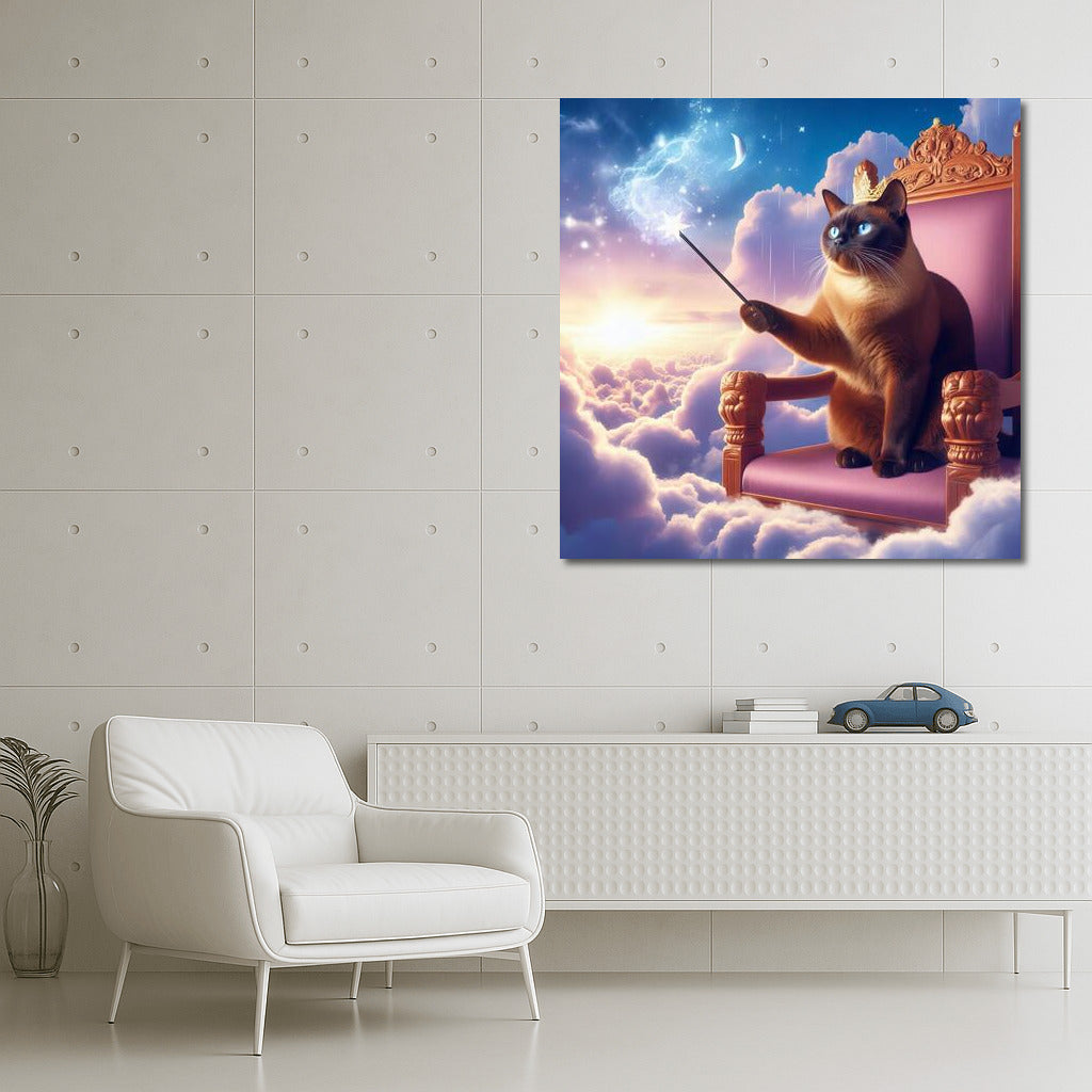 Burmese Cat Wizard on the Cloud Throne: Weather Control