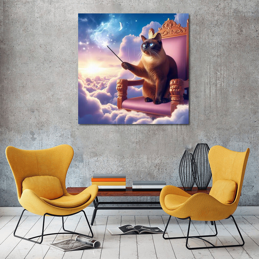 Burmese Cat Wizard on the Cloud Throne: Weather Control