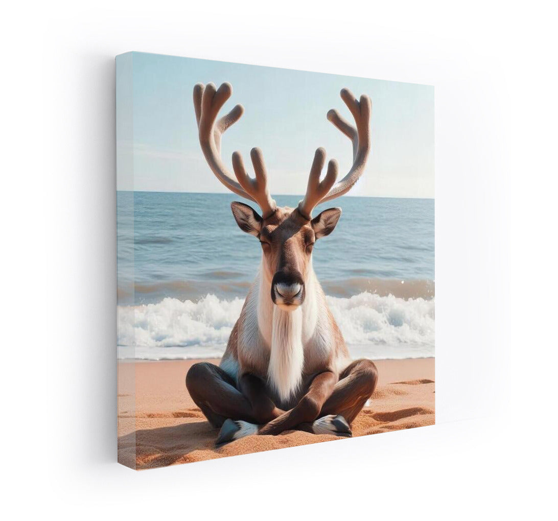 Caribou in Meditation on the Beach: Calm and Serenity for Your Home