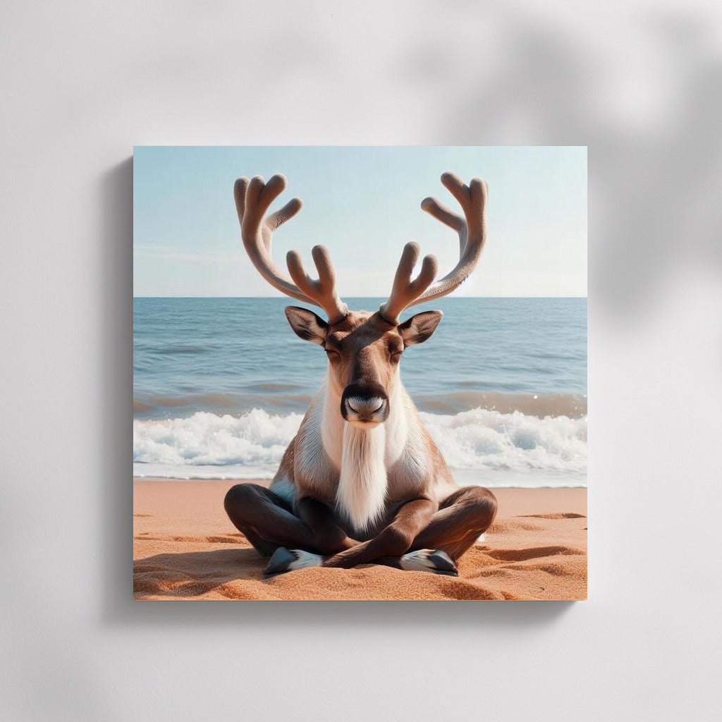 Caribou in Meditation on the Beach: Calm and Serenity for Your Home