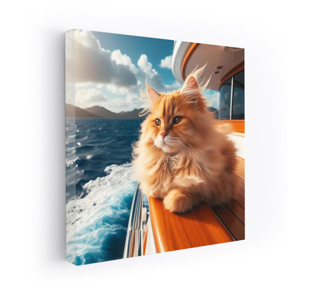 Cat on a luxury yacht: Elegance and freedom