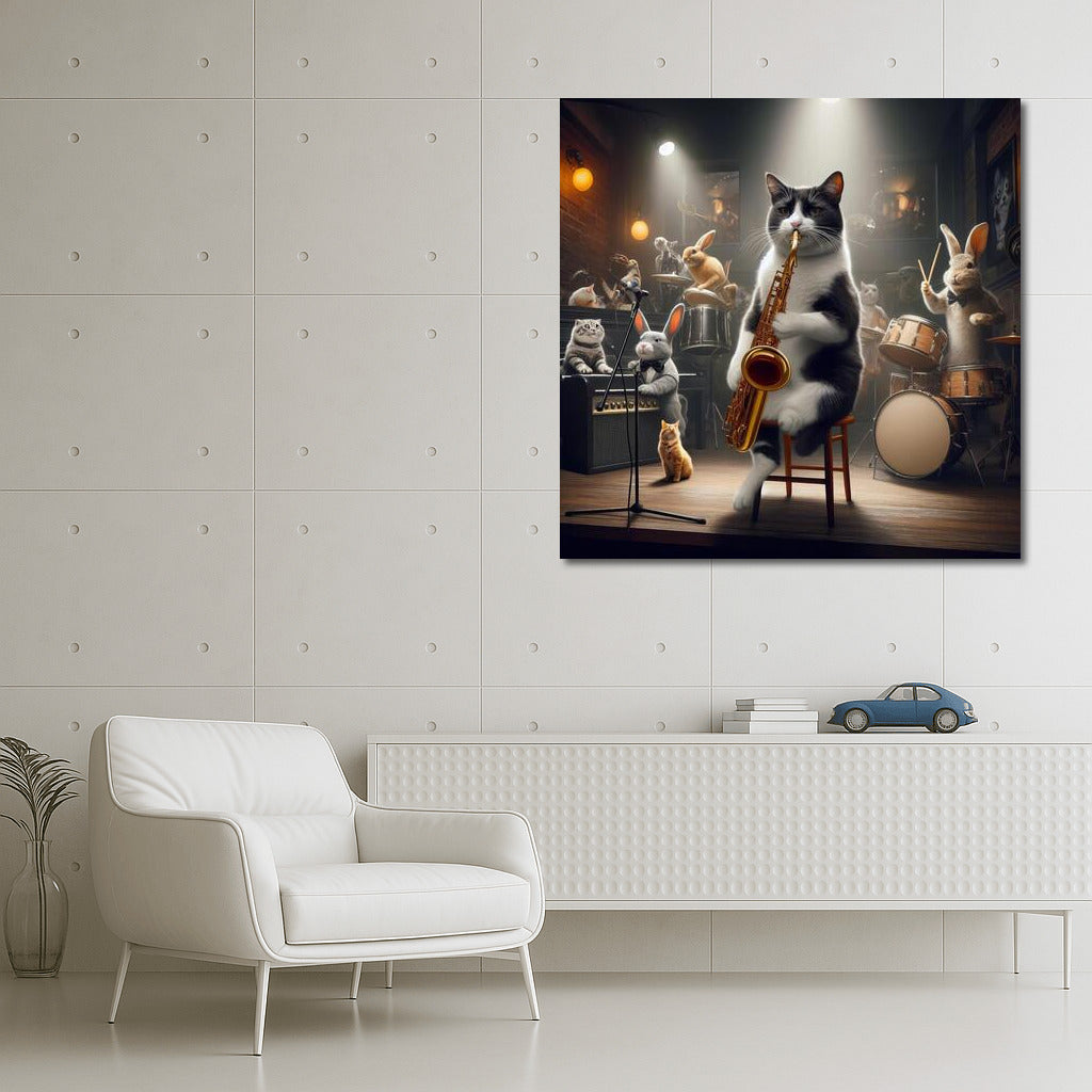 Jazz Cat-Saxophonist in the Club: Musical Atmosphere and Style