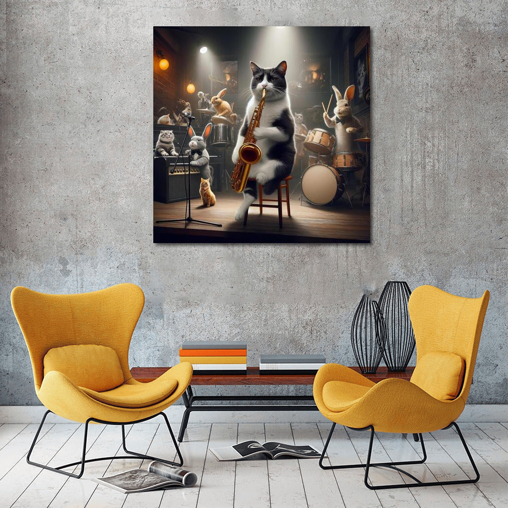 Jazz Cat-Saxophonist in the Club: Musical Atmosphere and Style