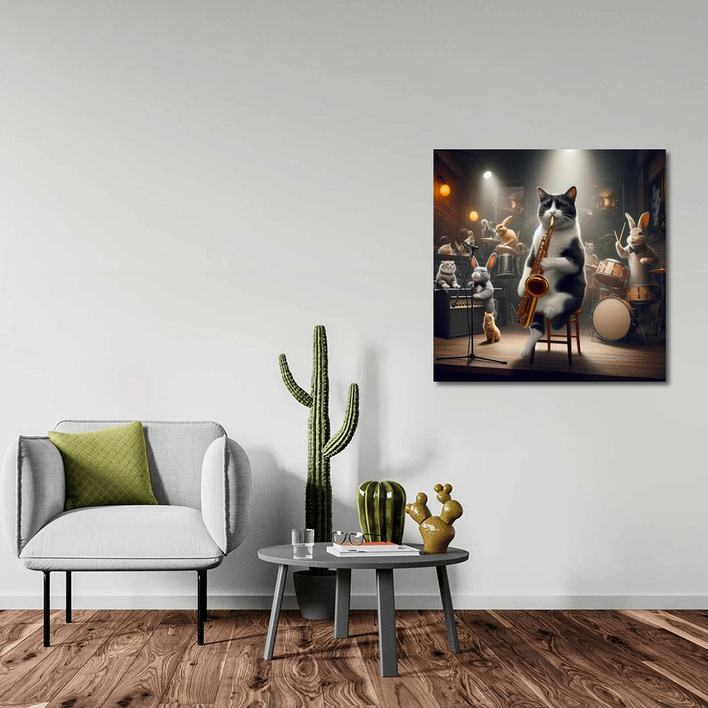 Jazz Cat-Saxophonist in the Club: Musical Atmosphere and Style