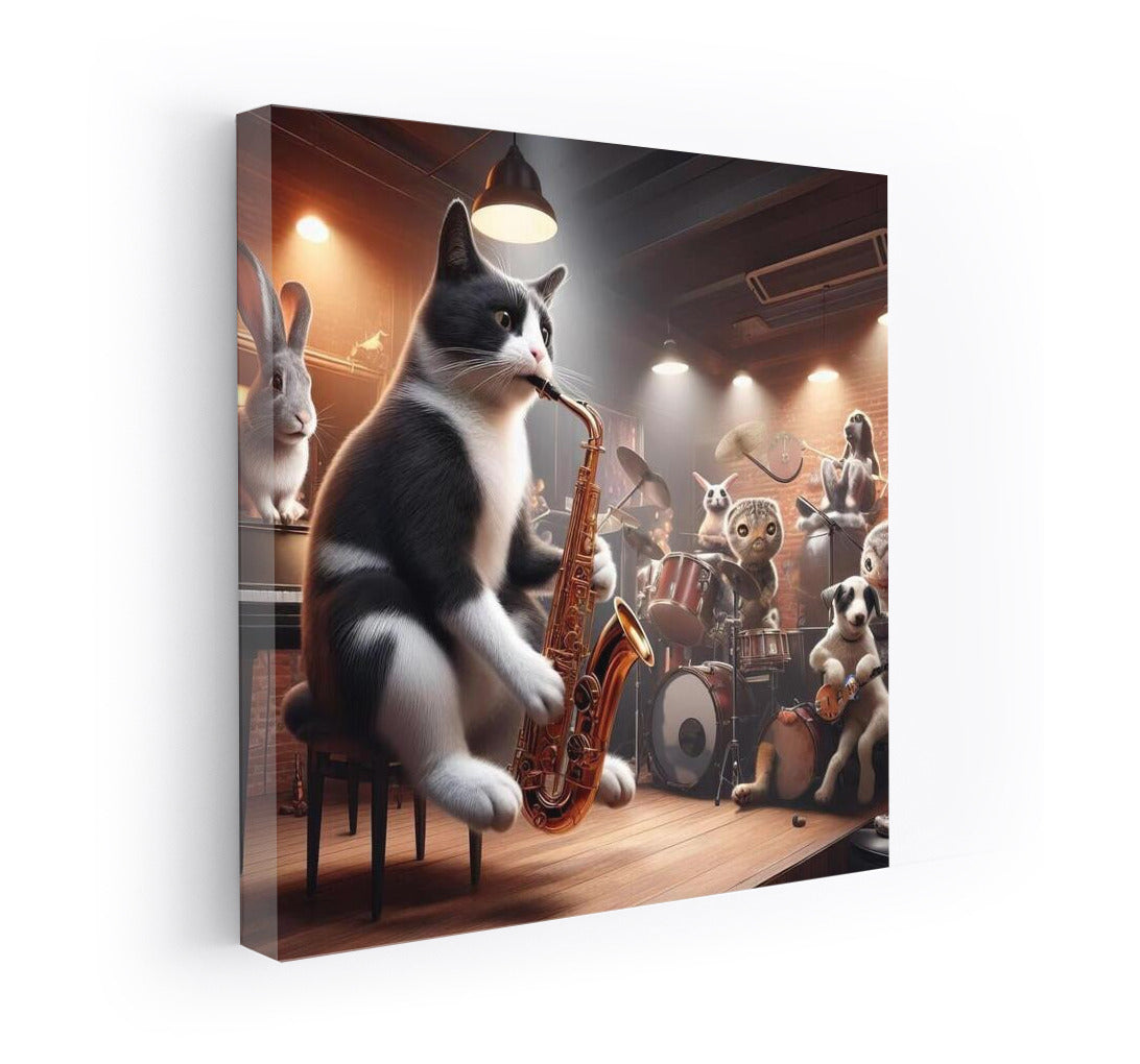 Jazz Cat on Saxophone: Musical Mood for Animal Lovers