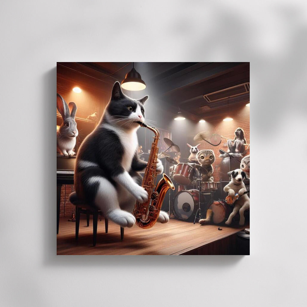 Jazz Cat on Saxophone: Musical Mood for Animal Lovers