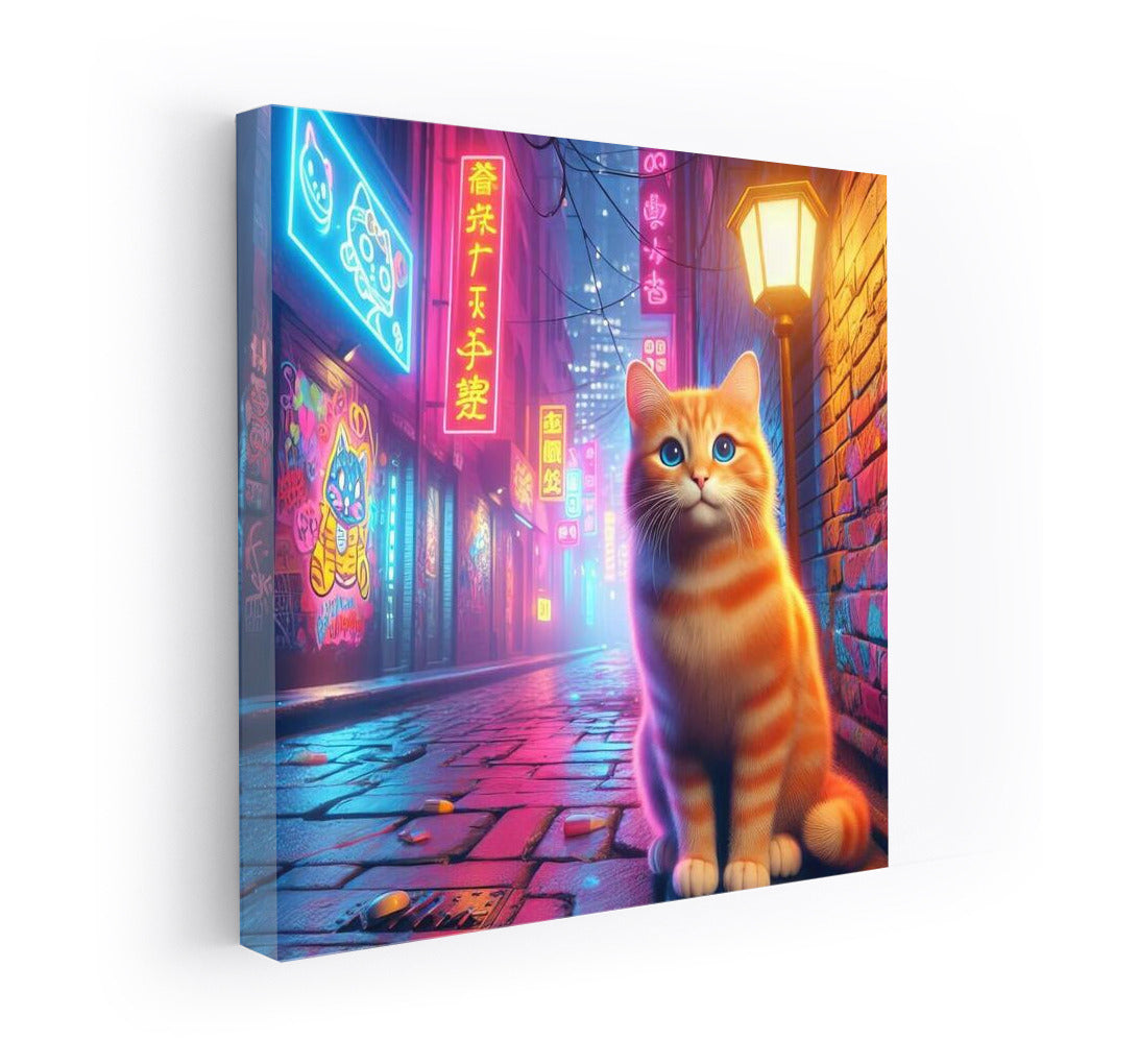 Neon Fantasy: Cat in the Alley of Dreams