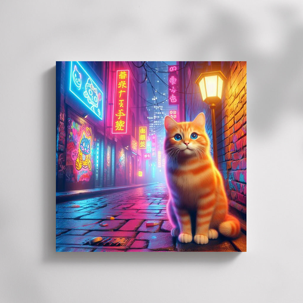 Neon Fantasy: Cat in the Alley of Dreams