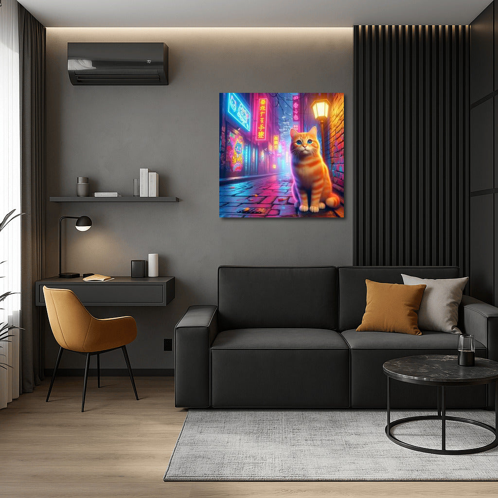 Neon Fantasy: Cat in the Alley of Dreams