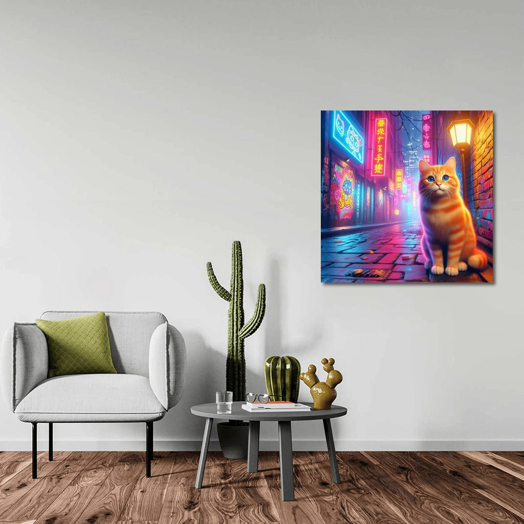 Neon Fantasy: Cat in the Alley of Dreams