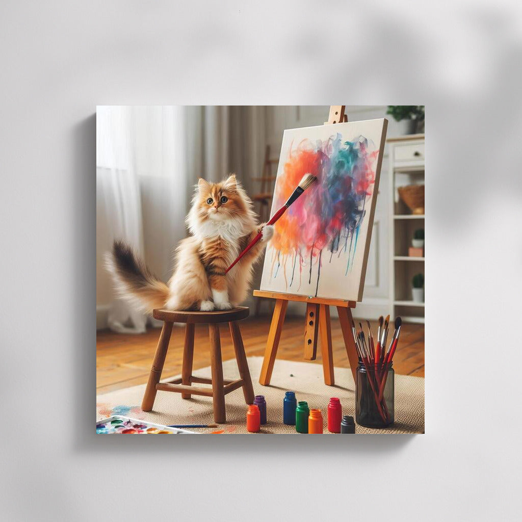 Artist Cat 3: Fluffy Creator of Bright Masterpieces