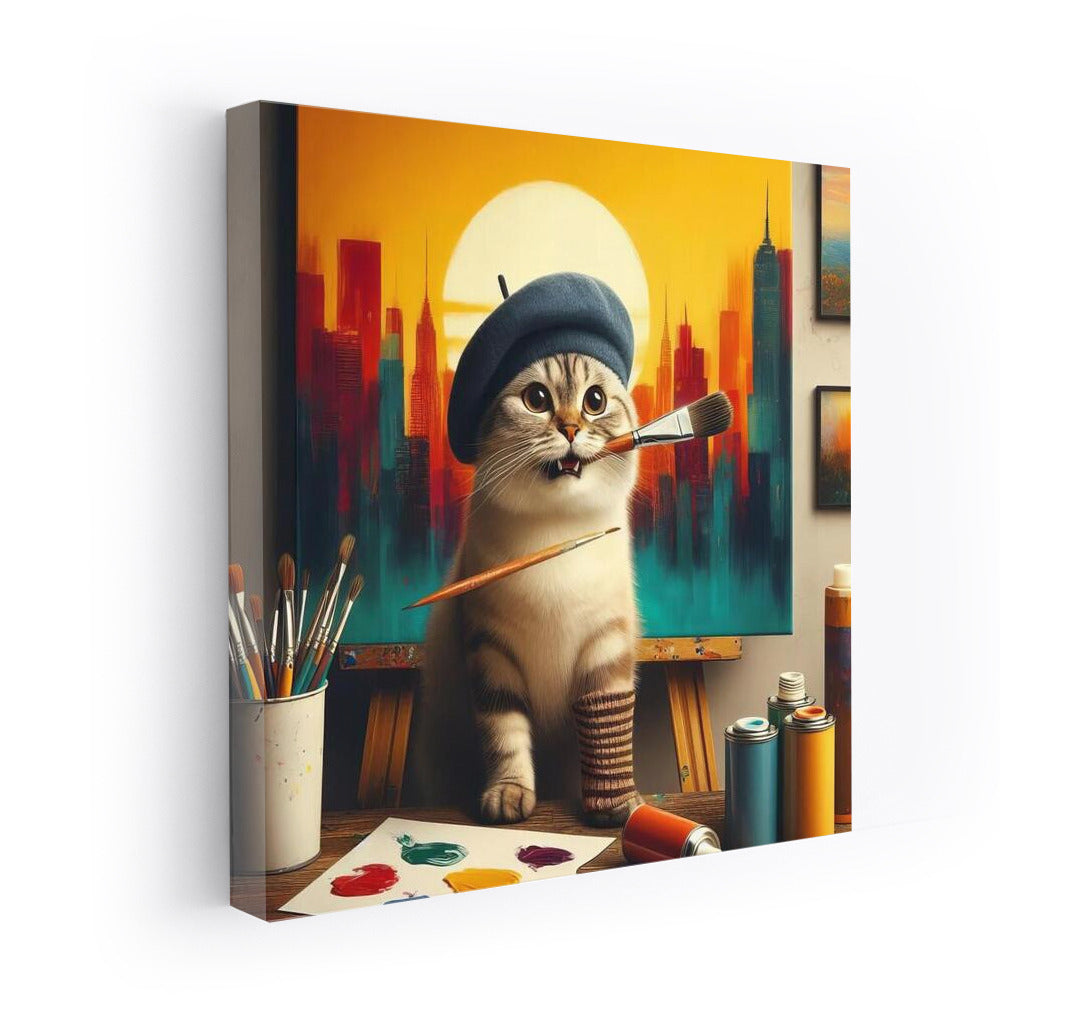 Cat-artist in the studio: Creative World
