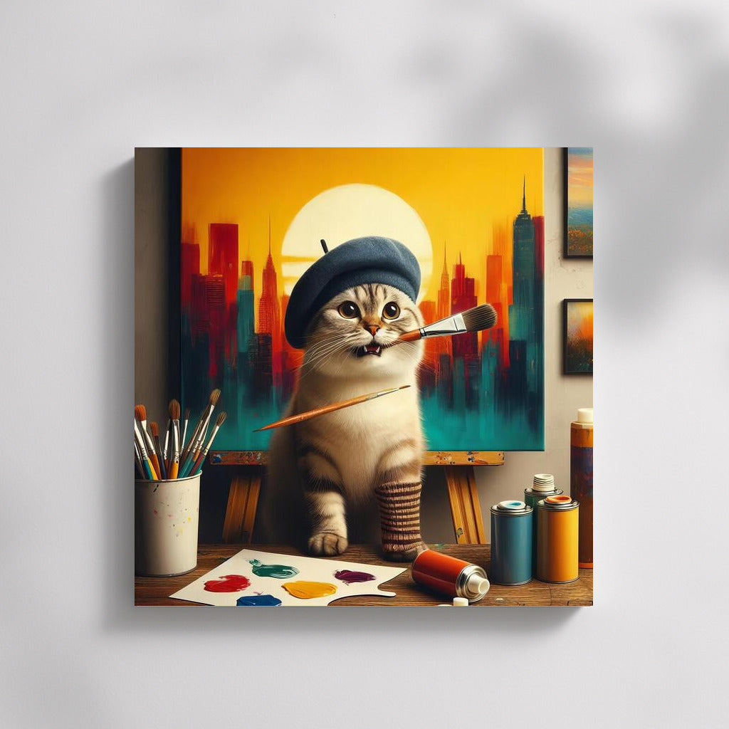 Cat-artist in the studio: Creative World