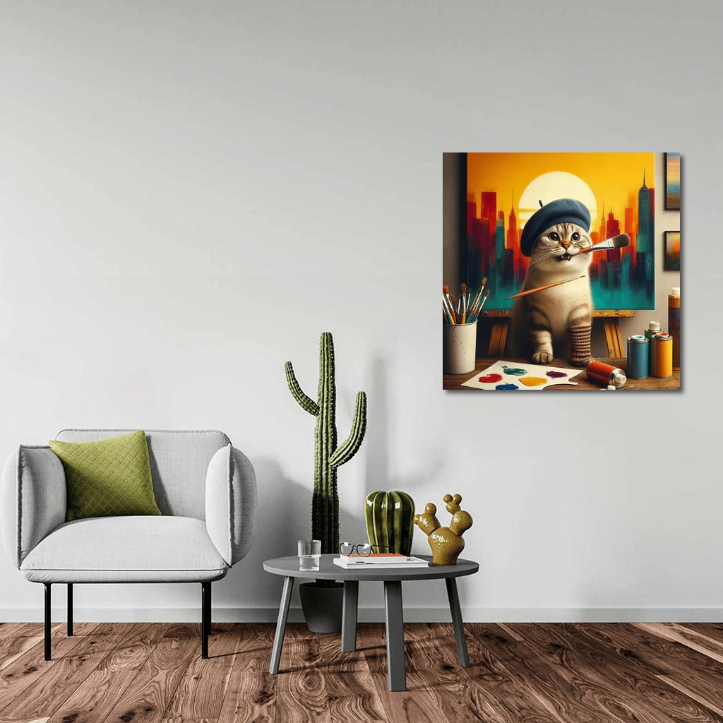 Cat-artist in the studio: Creative World