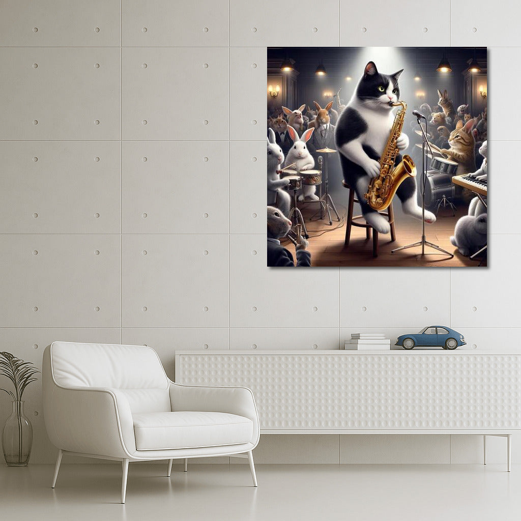 Jazz Cat: Night Rhythm in the Club