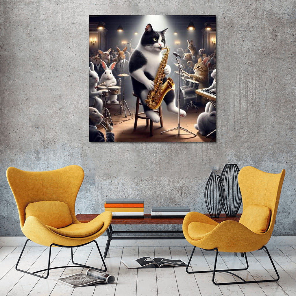 Jazz Cat: Night Rhythm in the Club