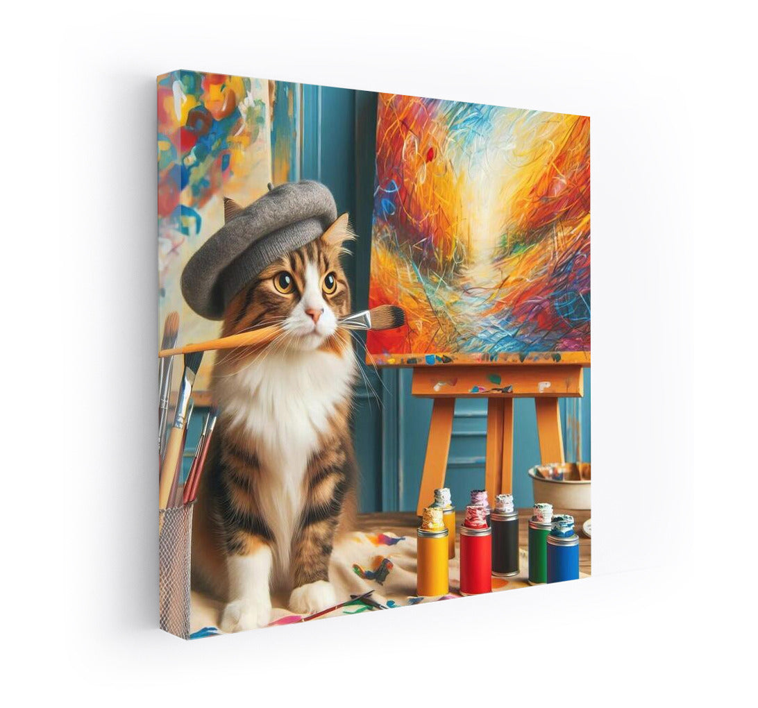 Creative Cat in the Studio: A Bright Explosion of Inspiration