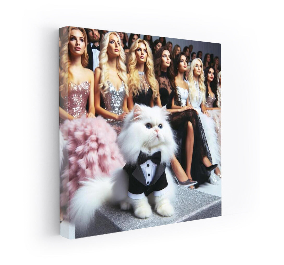 Cat in a Tuxedo at the Fashion Show: Elegance and Style