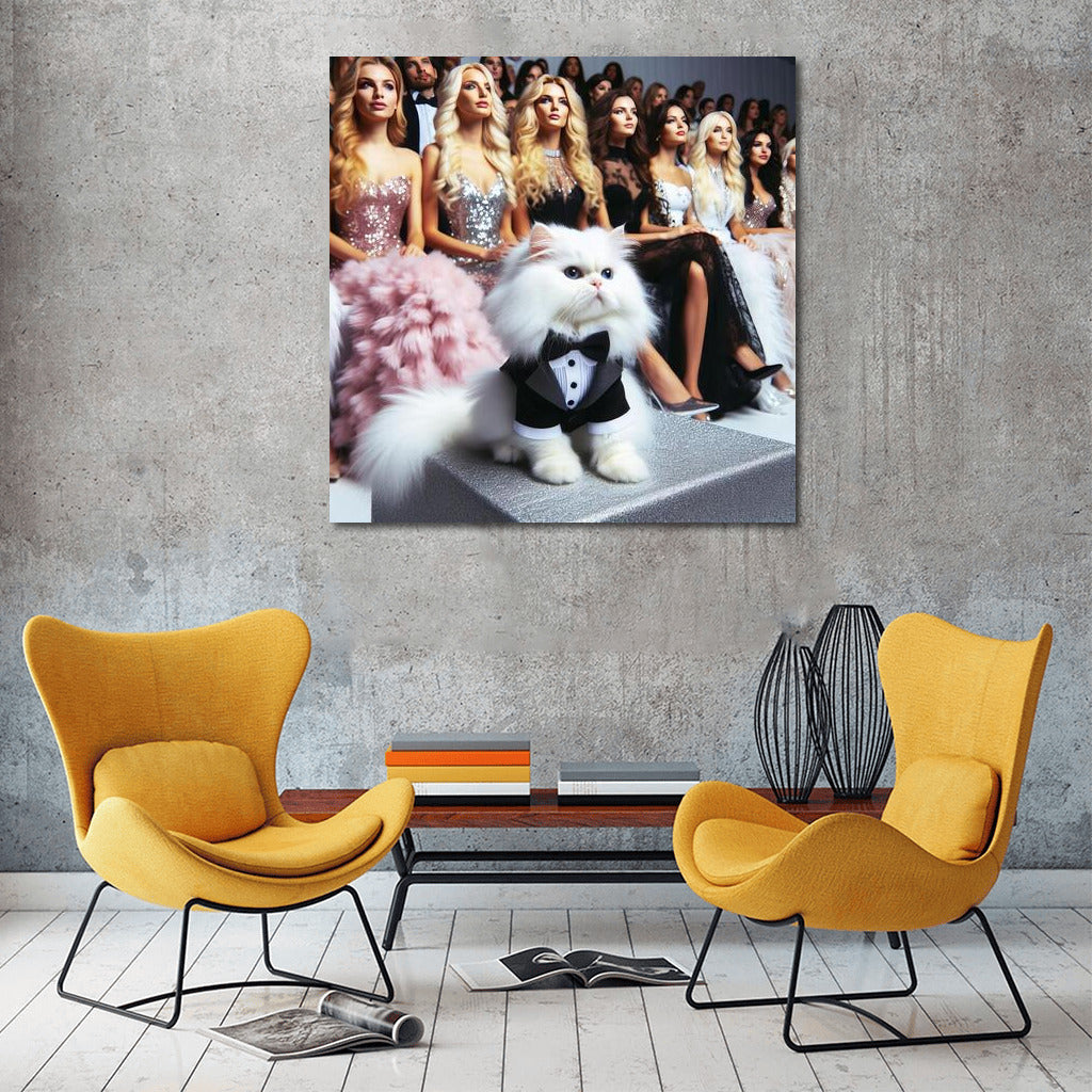 Cat in a Tuxedo at the Fashion Show: Elegance and Style