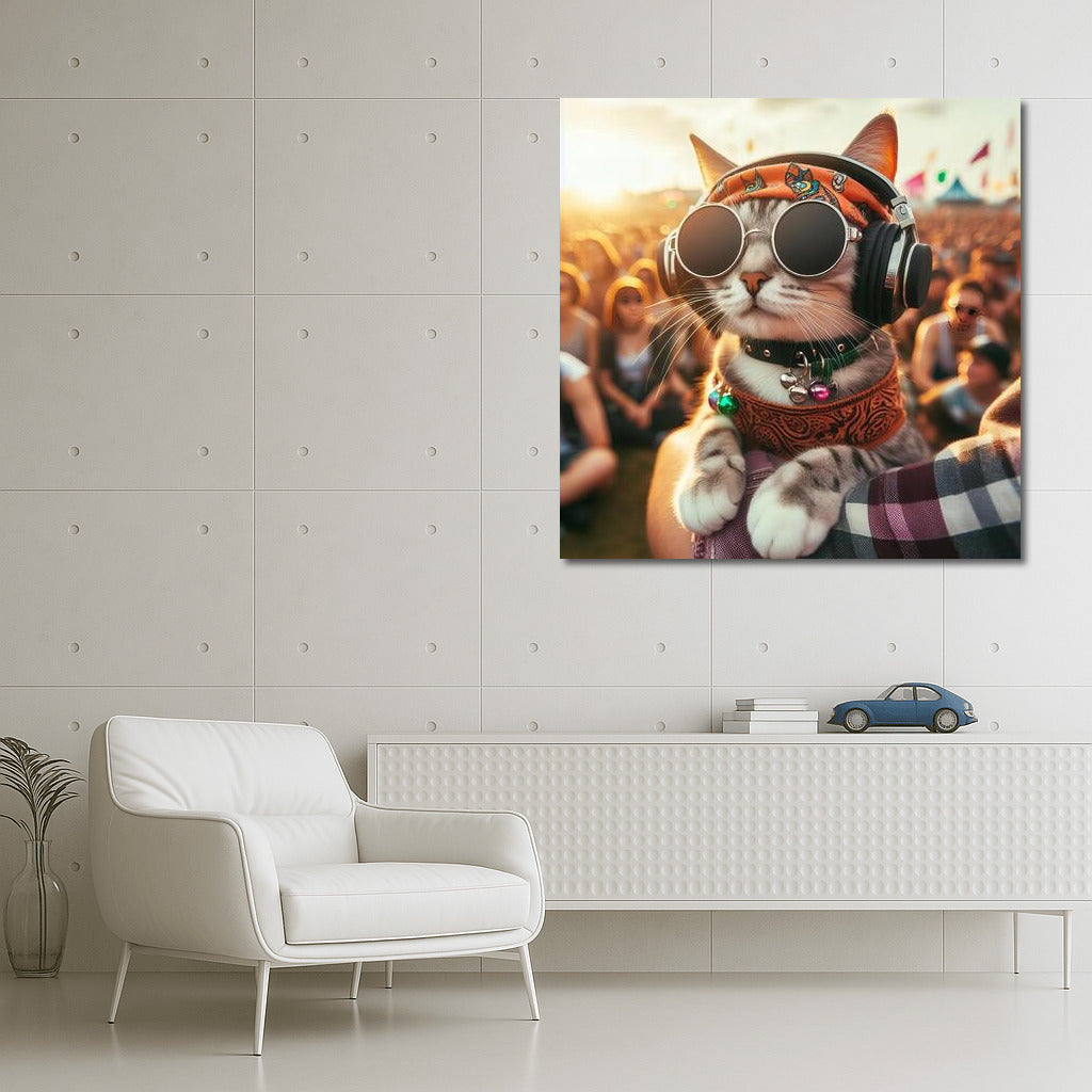 Musical Cat: Stylish Headphones and Festival of Inspiration
