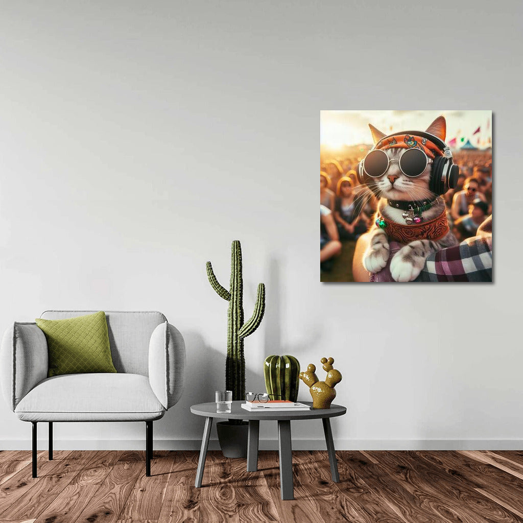 Musical Cat: Stylish Headphones and Festival of Inspiration