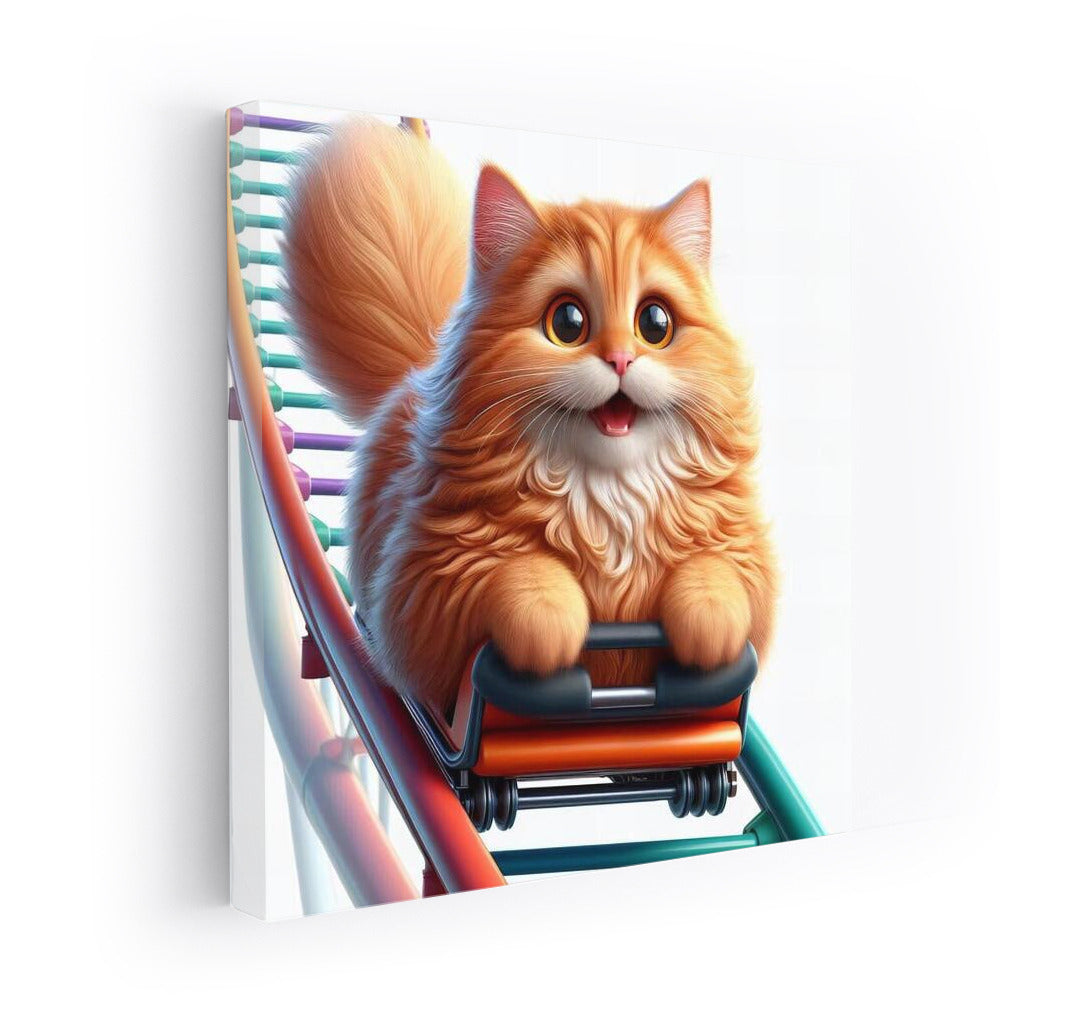 Kitten on a Roller Coaster: Fun at the Amusement Park