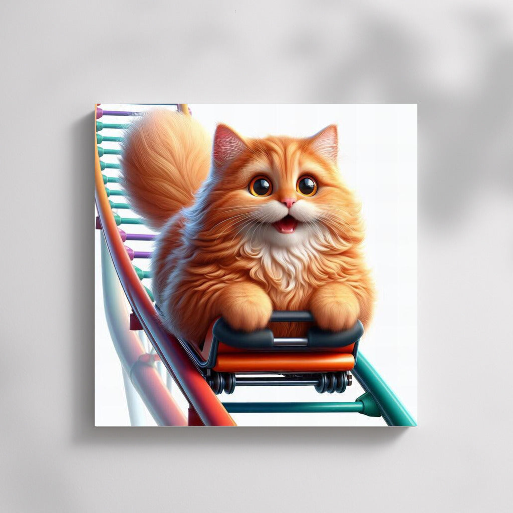 Kitten on a Roller Coaster: Fun at the Amusement Park