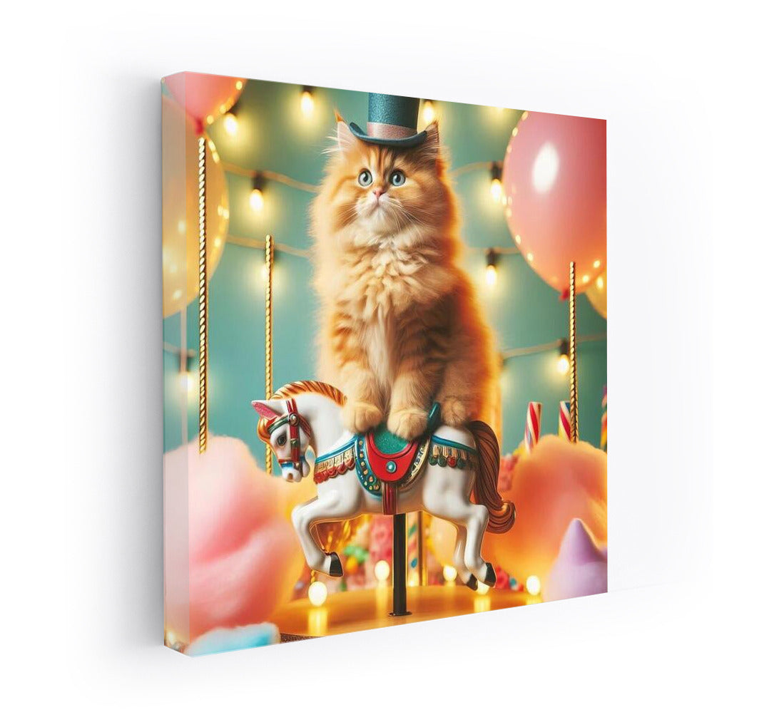Carnival Cat in a Top Hat: Magic and Playfulness on Your Wall