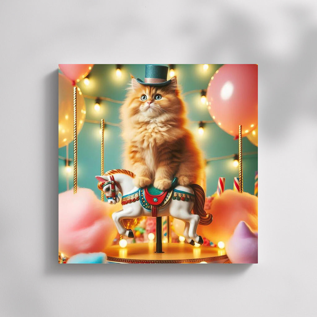Carnival Cat in a Top Hat: Magic and Playfulness on Your Wall