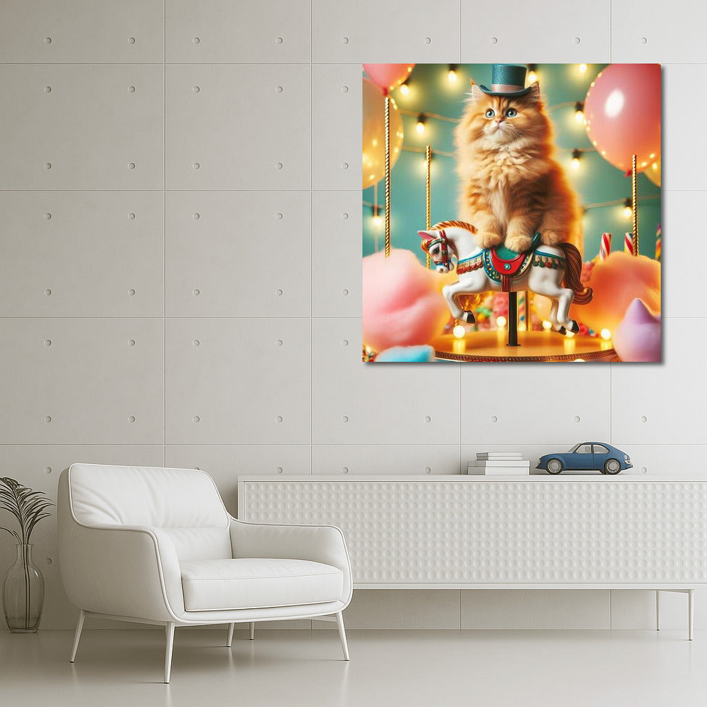 Carnival Cat in a Top Hat: Magic and Playfulness on Your Wall