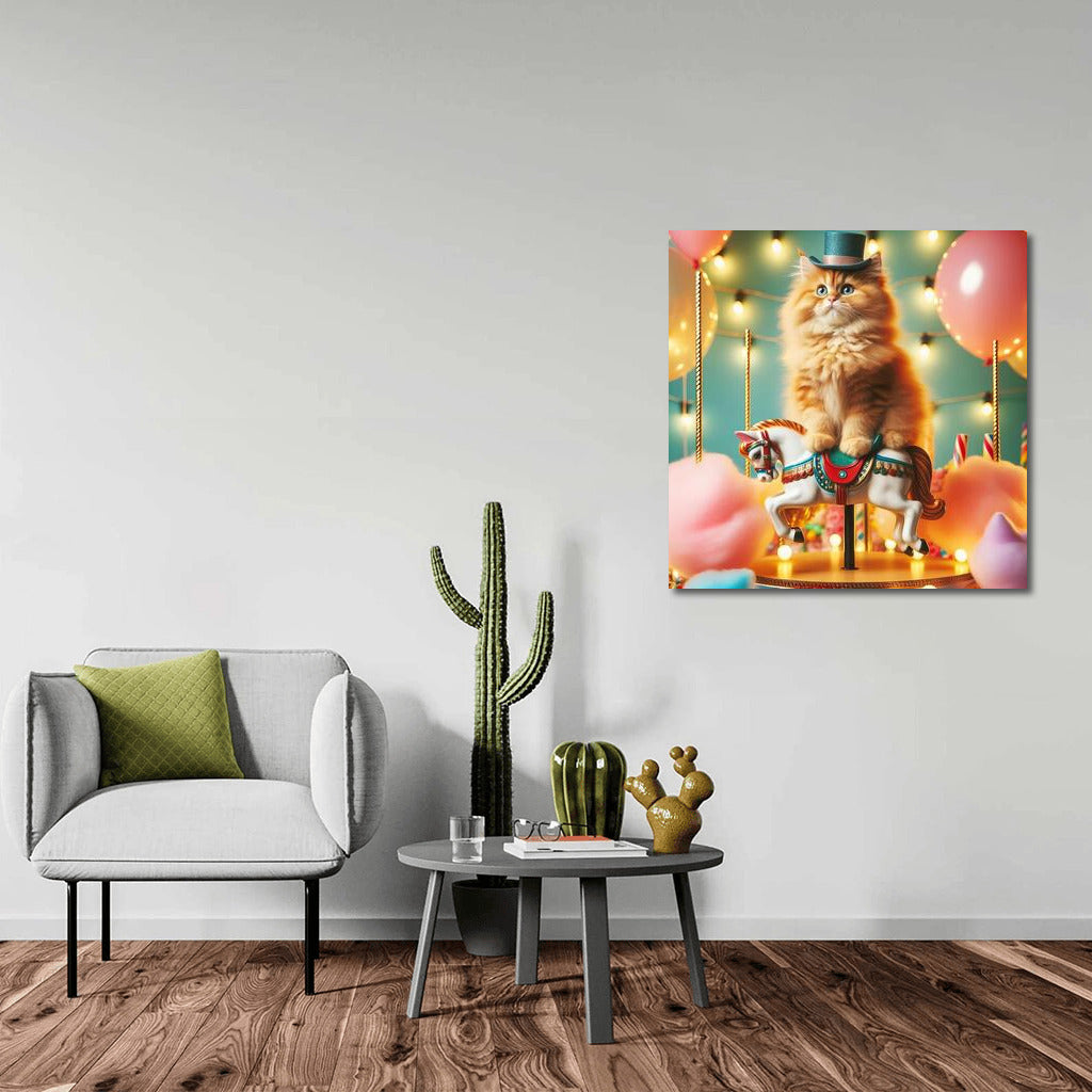 Carnival Cat in a Top Hat: Magic and Playfulness on Your Wall