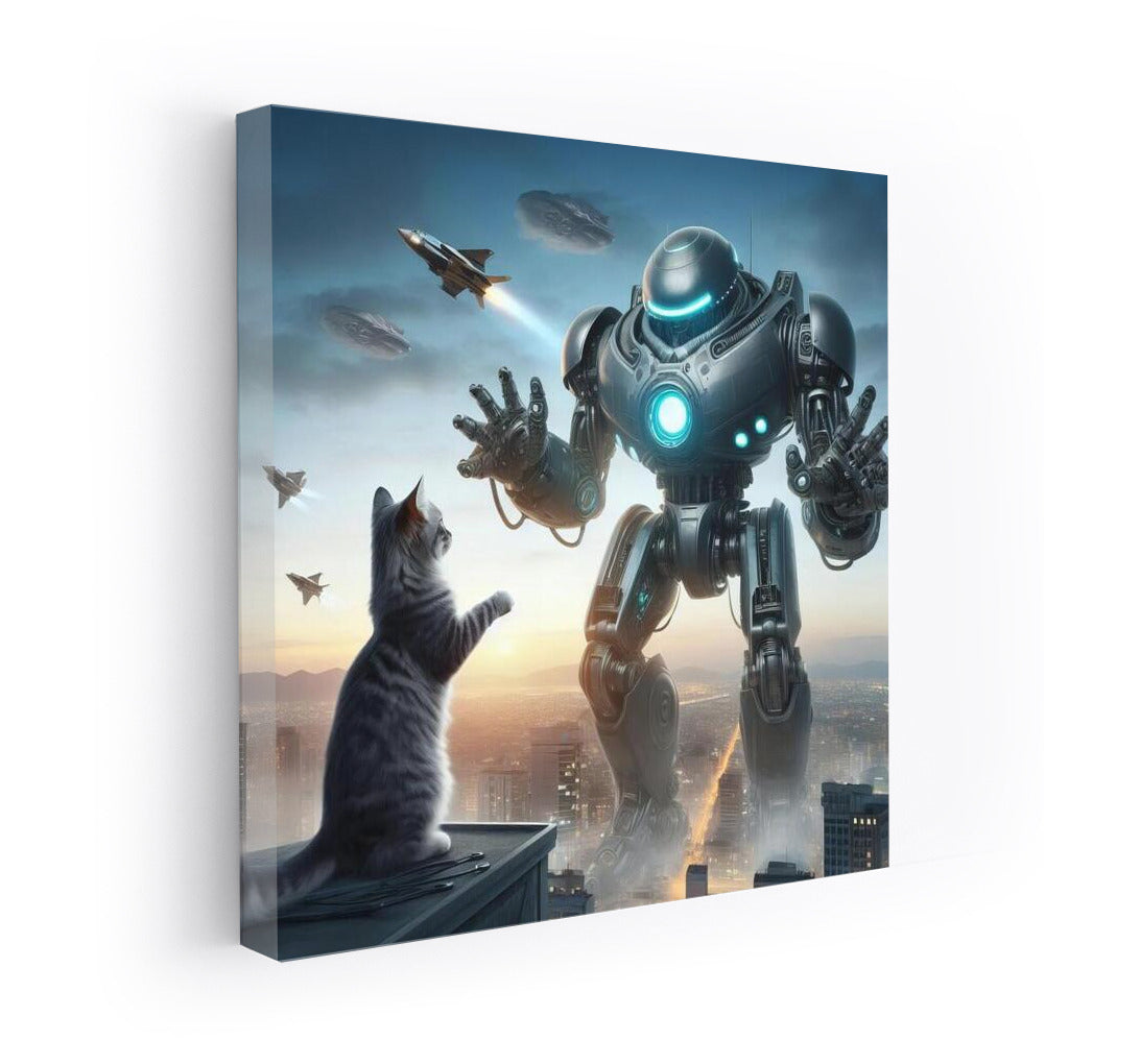 Hero Cat in a Giant Robot: City Defender from Aliens