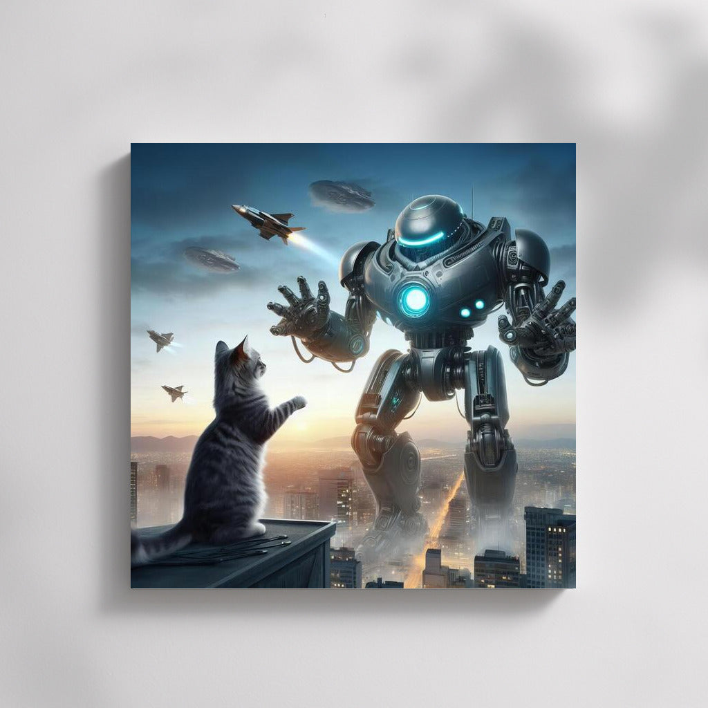 Hero Cat in a Giant Robot: City Defender from Aliens