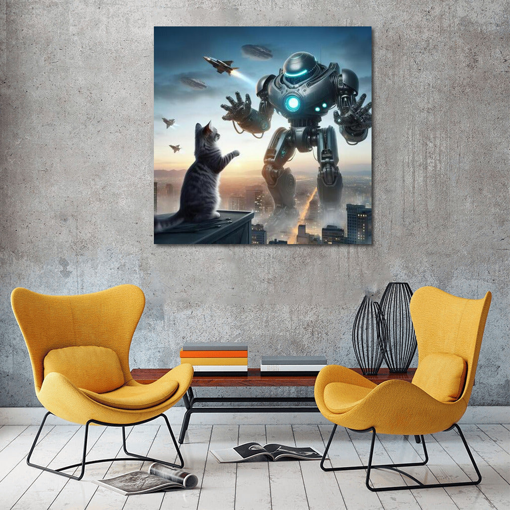 Hero Cat in a Giant Robot: City Defender from Aliens